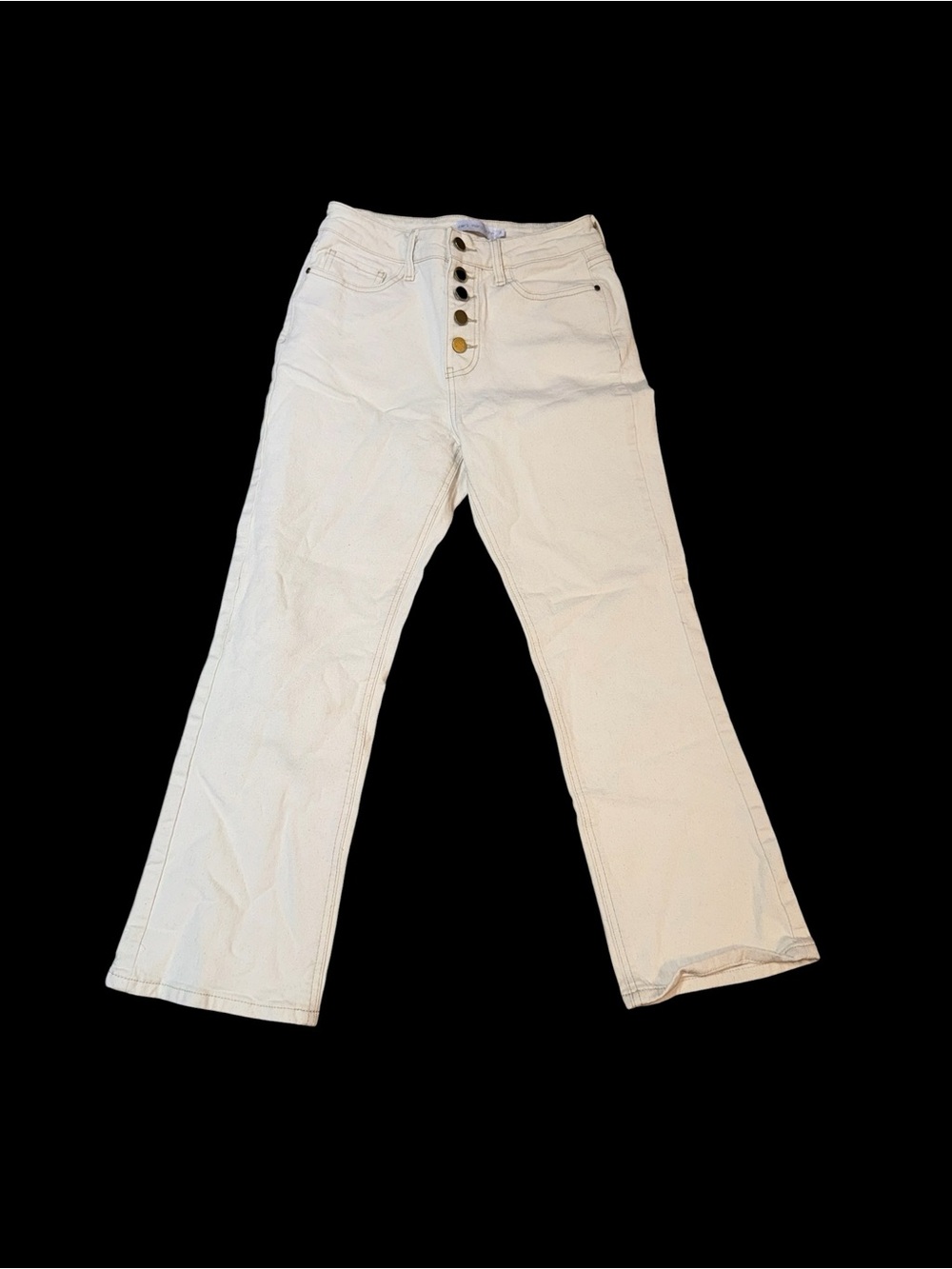 Karl Marc John Boot Cut beige Jeans - High Waist Button Fly French fashion